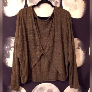 Forever 21 Olive/gray sweater